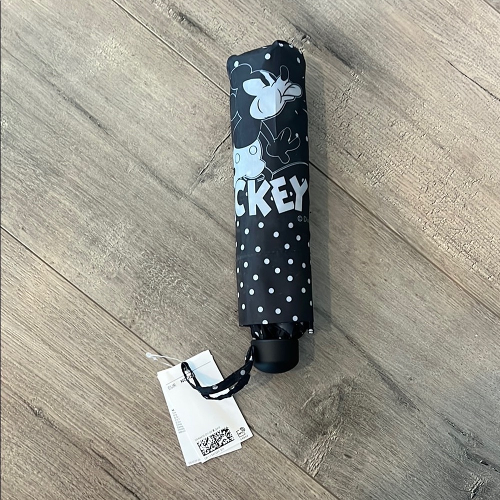 Mickey Mouse Disney Black and White Polka Dot Umbrella